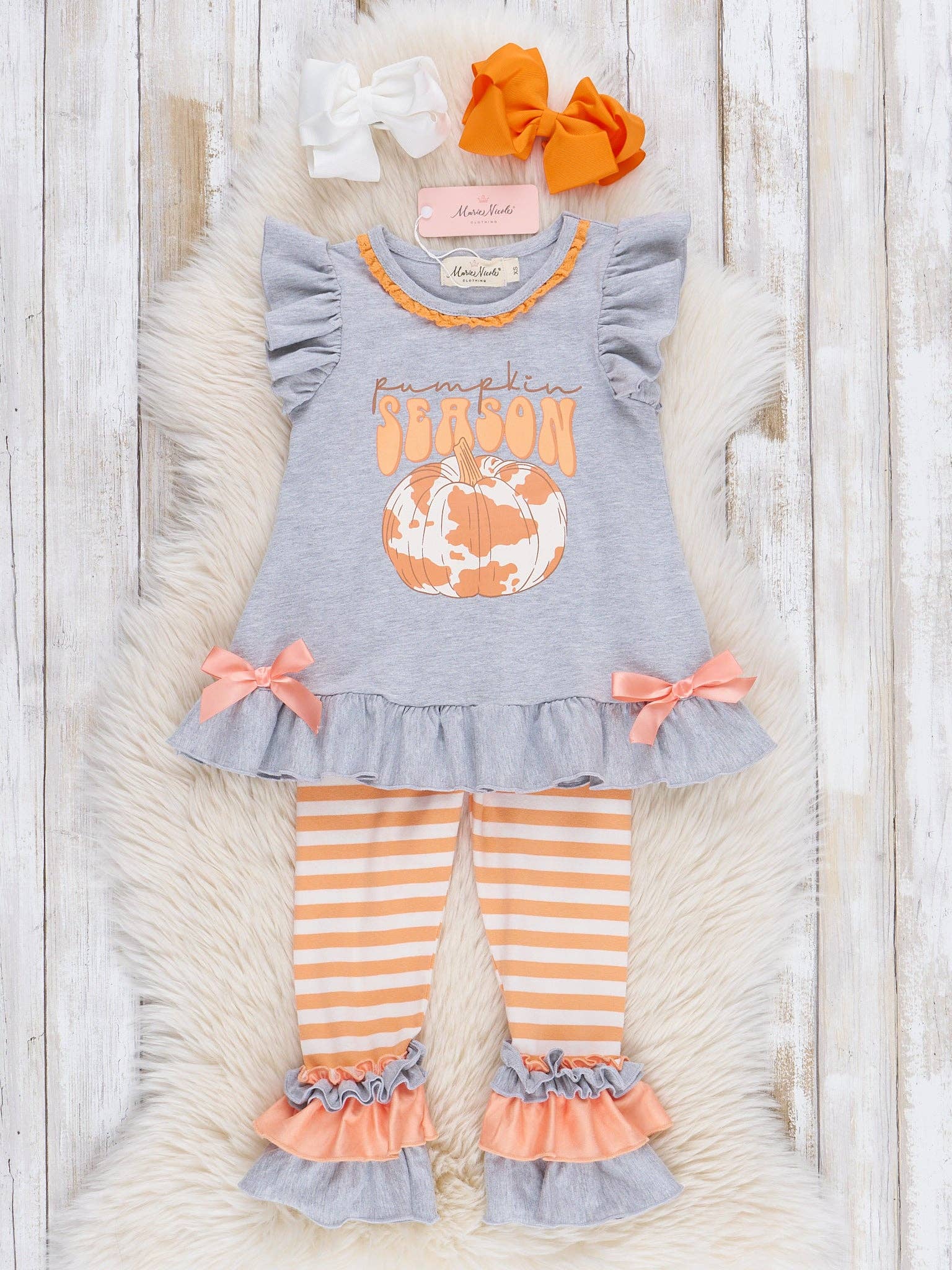 Pumpkin Season Ruffle Outfit - Bella June's Boutique