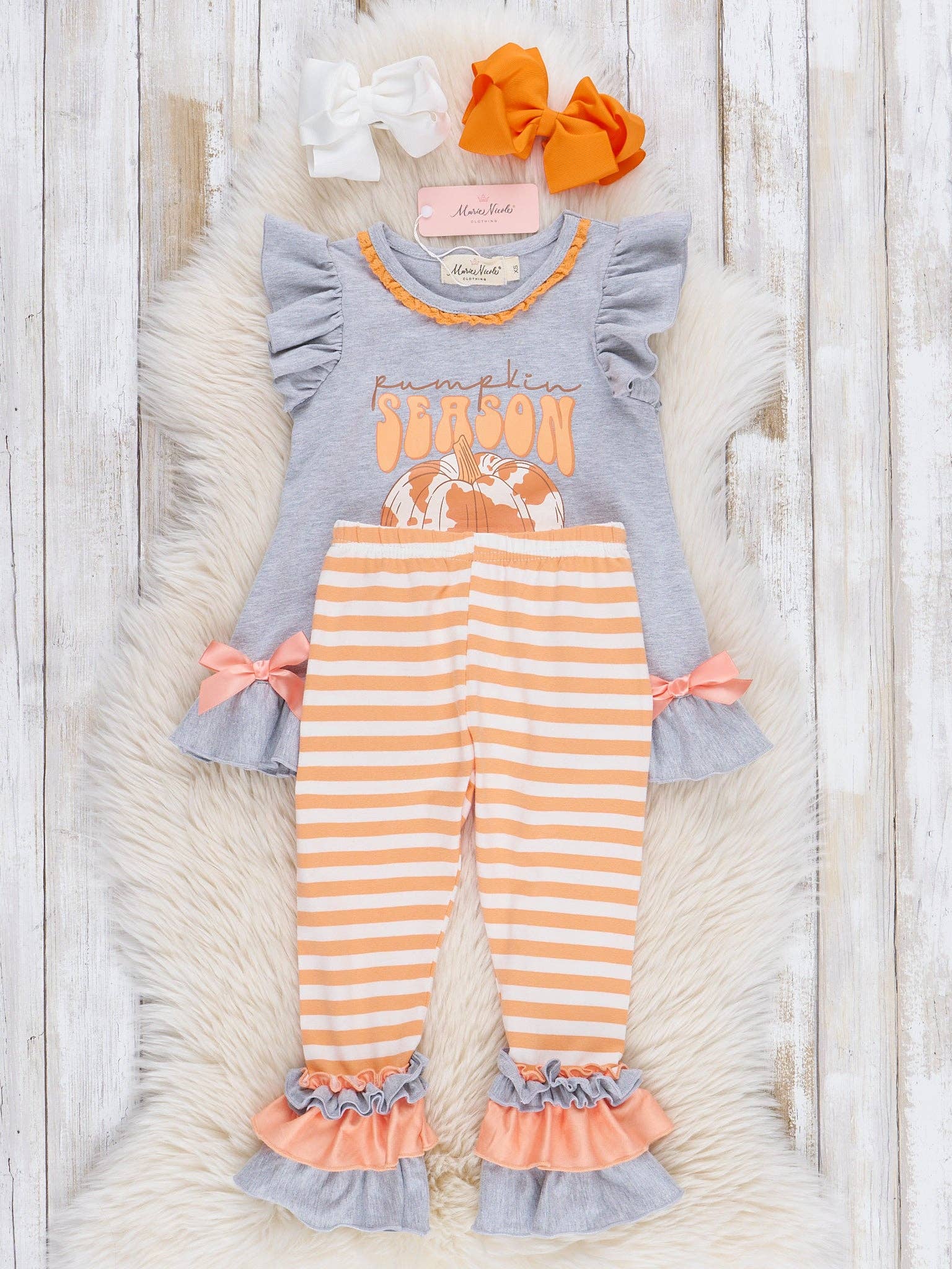 Pumpkin Season Ruffle Outfit - Bella June's Boutique