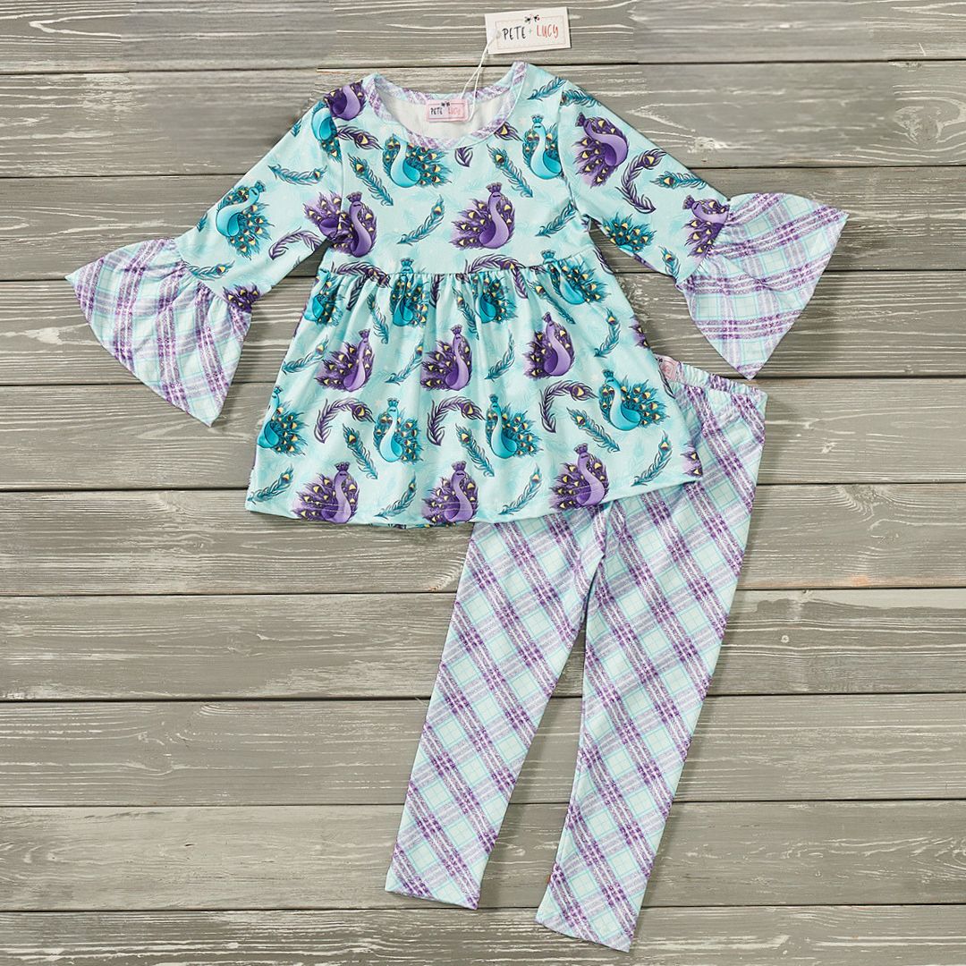 Mystical Peacock- pant set - Bella June's Boutique