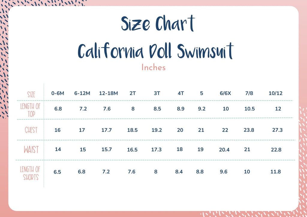 California Doll 2 piece swim suit Pre-order - Bella June's Boutique