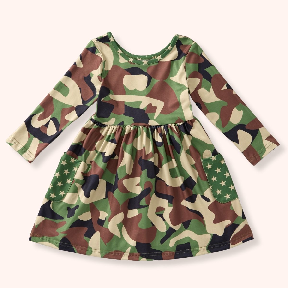 Camo Crew Girls Dress - Bella June's Boutique