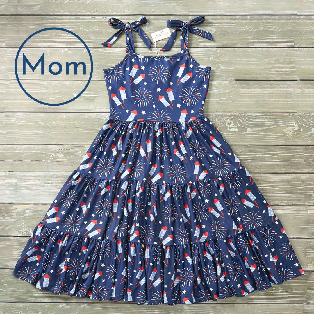 Firecracker Fizz Mom dress pre-order - Bella June's Boutique