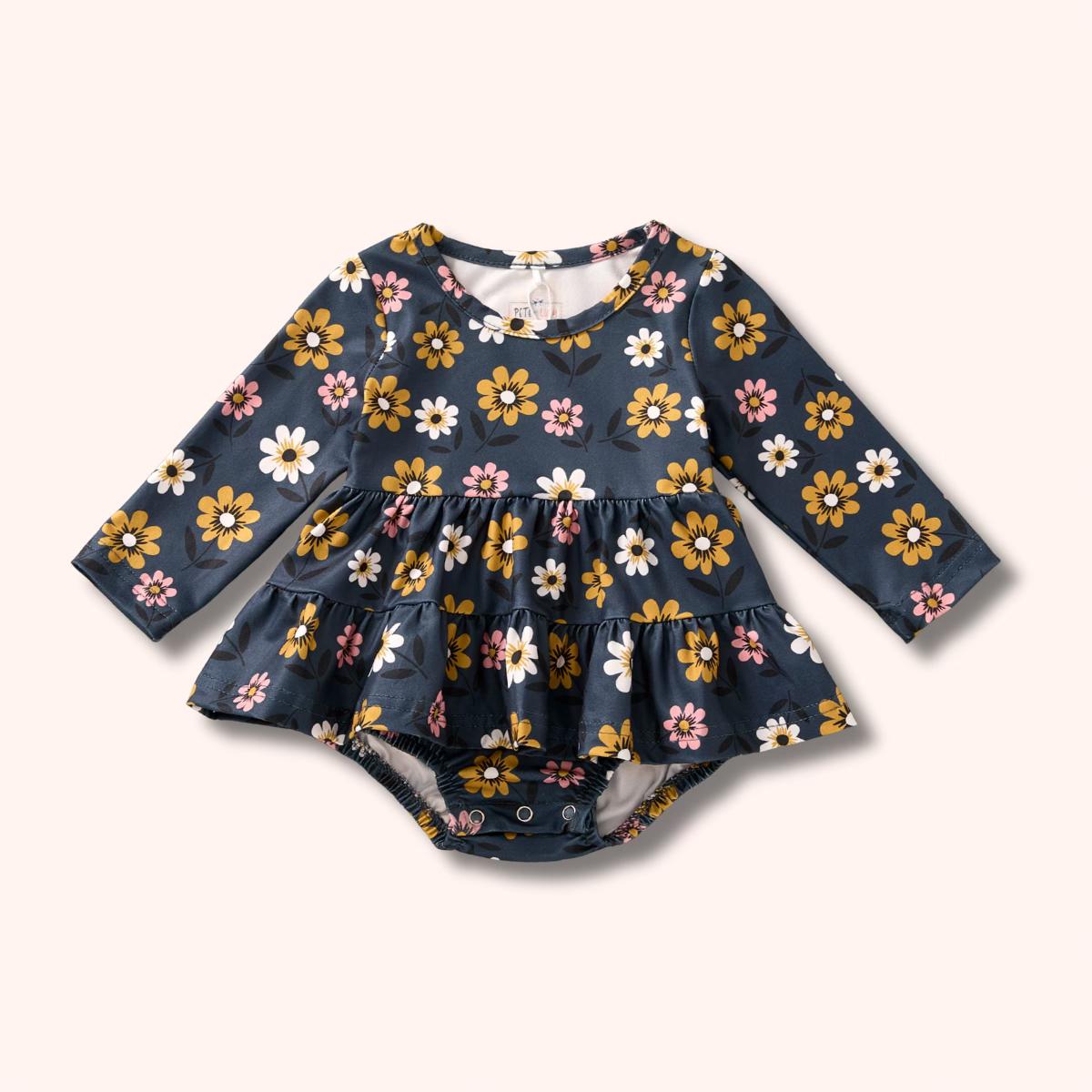 Golden Bouquet Romper - Bella June's Boutique