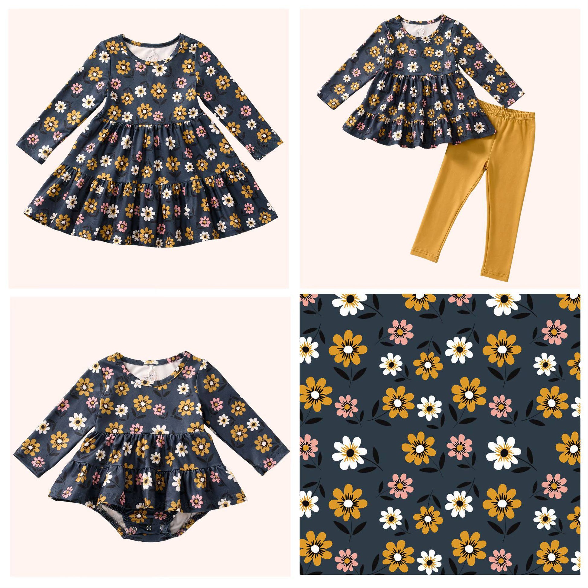 Golden Bouquet Romper - Bella June's Boutique