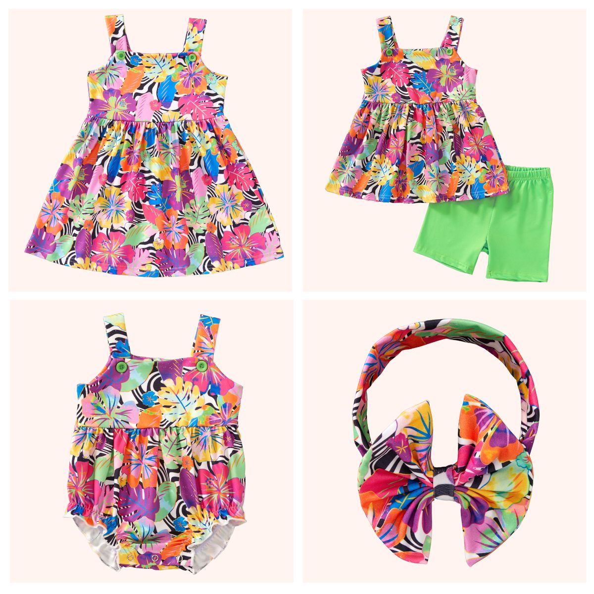 Tropical Hibiscus 2 Piece set - Bella June's Boutique